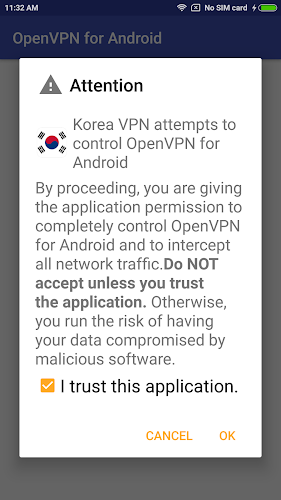 Korea VPN - Plugin for OpenVPN Скриншот 1