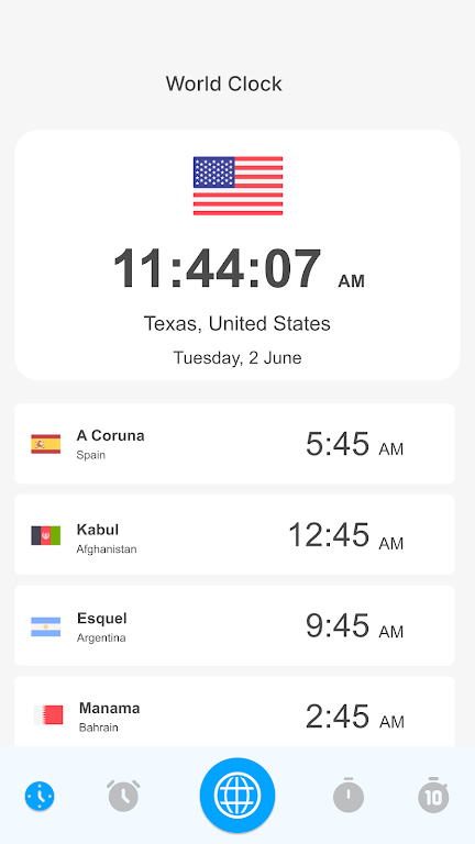 World Clock – World time clock स्क्रीनशॉट 1