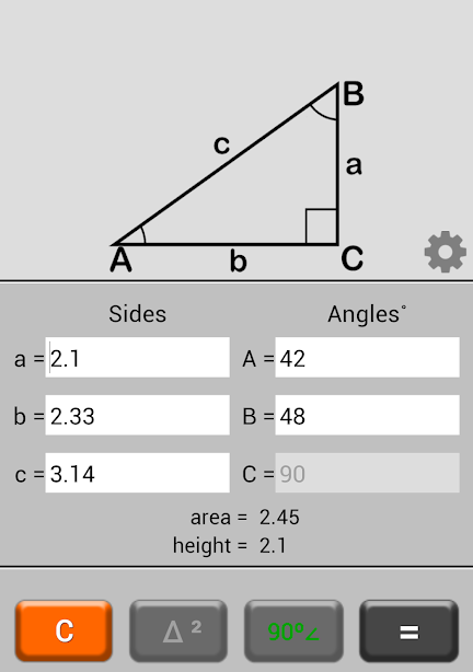 Triangle Calculator Captura de pantalla 3