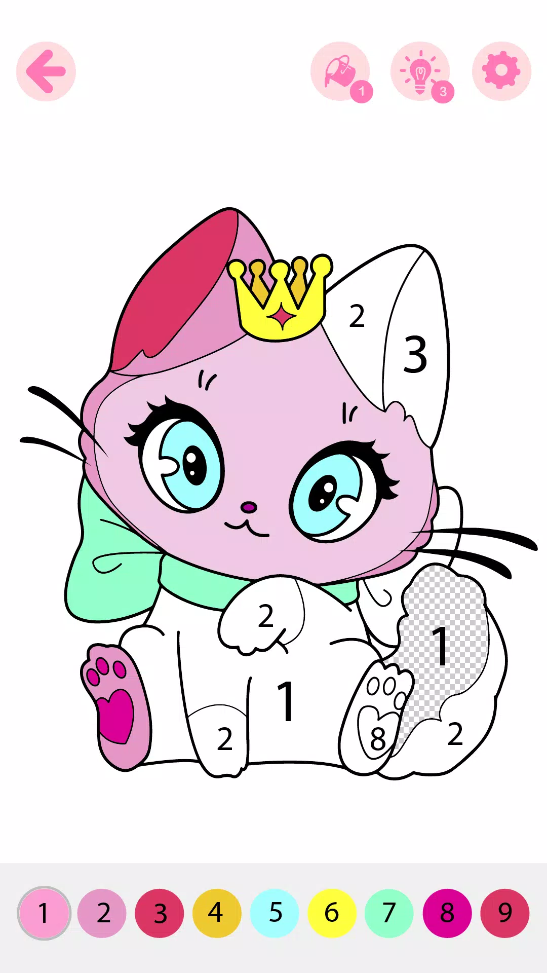 孩子们按数字填色书应用截图第1张
