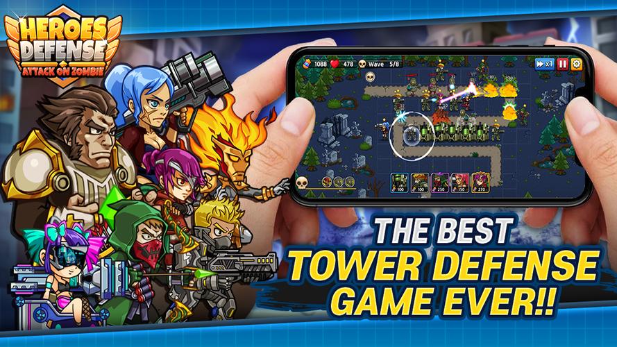 Heroes Defense: Attack Zombie 스크린샷 1