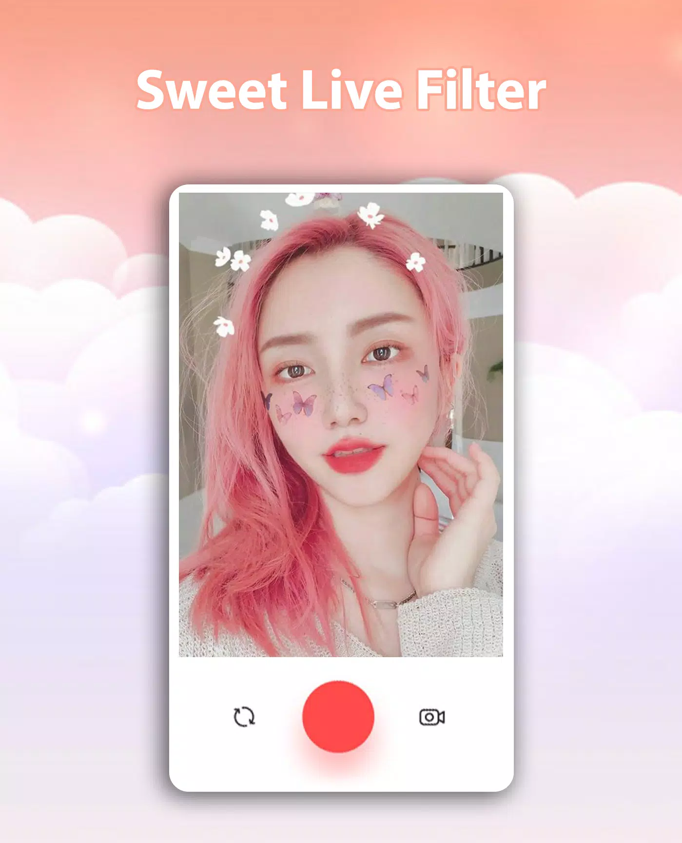 Sweet Live Filter Face Camera स्क्रीनशॉट 4