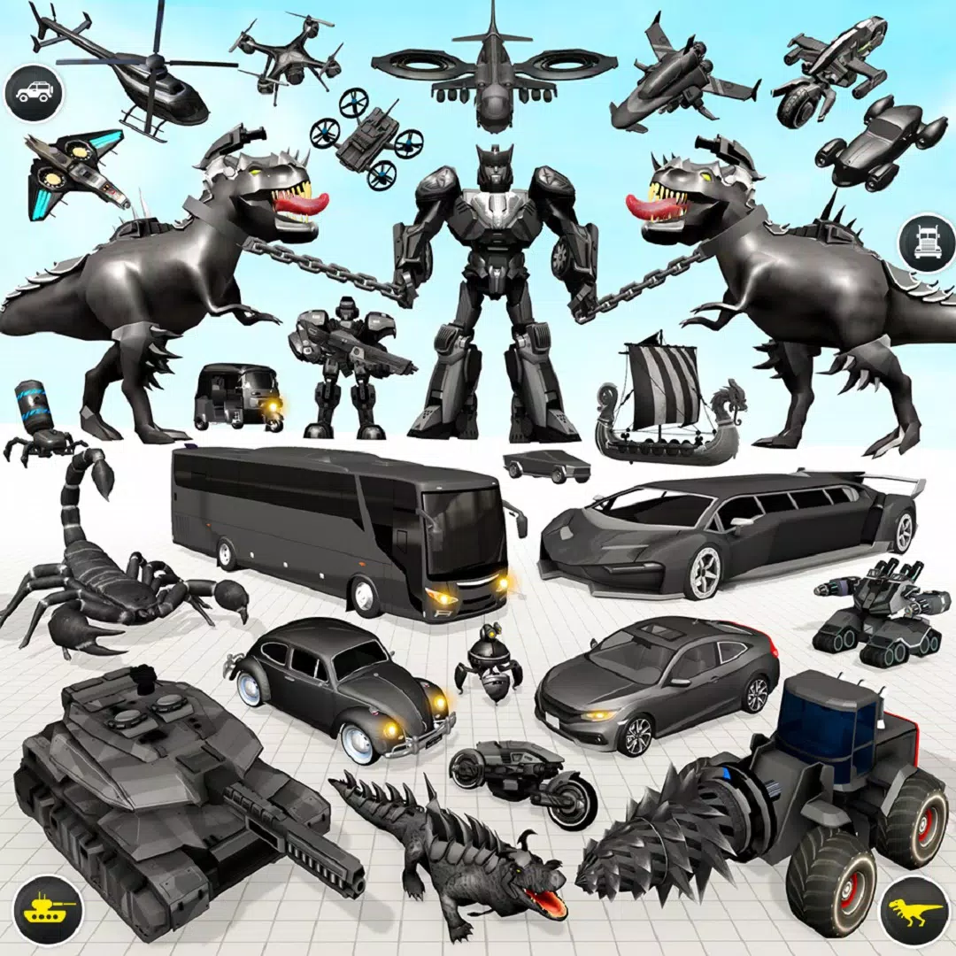 Dino Robot Car Transform Game Captura de pantalla 1