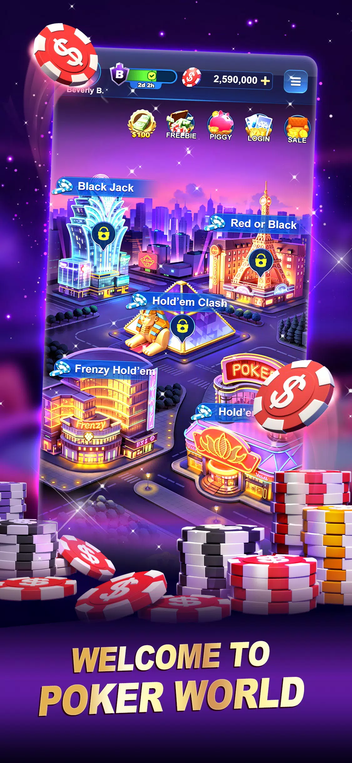 Poker World-Hold’em Frenzy Скриншот 1