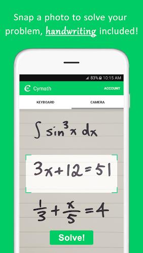 Cymath - Math Problem Solver Captura de tela 1