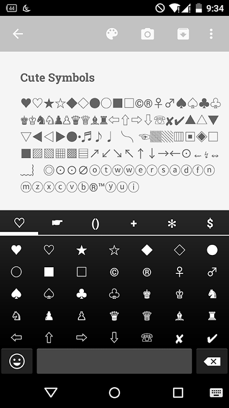 Cute Symbols - Emoji Keyboard♤ स्क्रीनशॉट 2