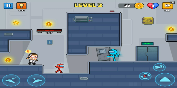 Red Blue Stickmen: Escape Game应用截图第1张