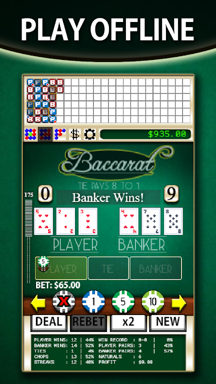 Baccarat Simulator Screenshot 2