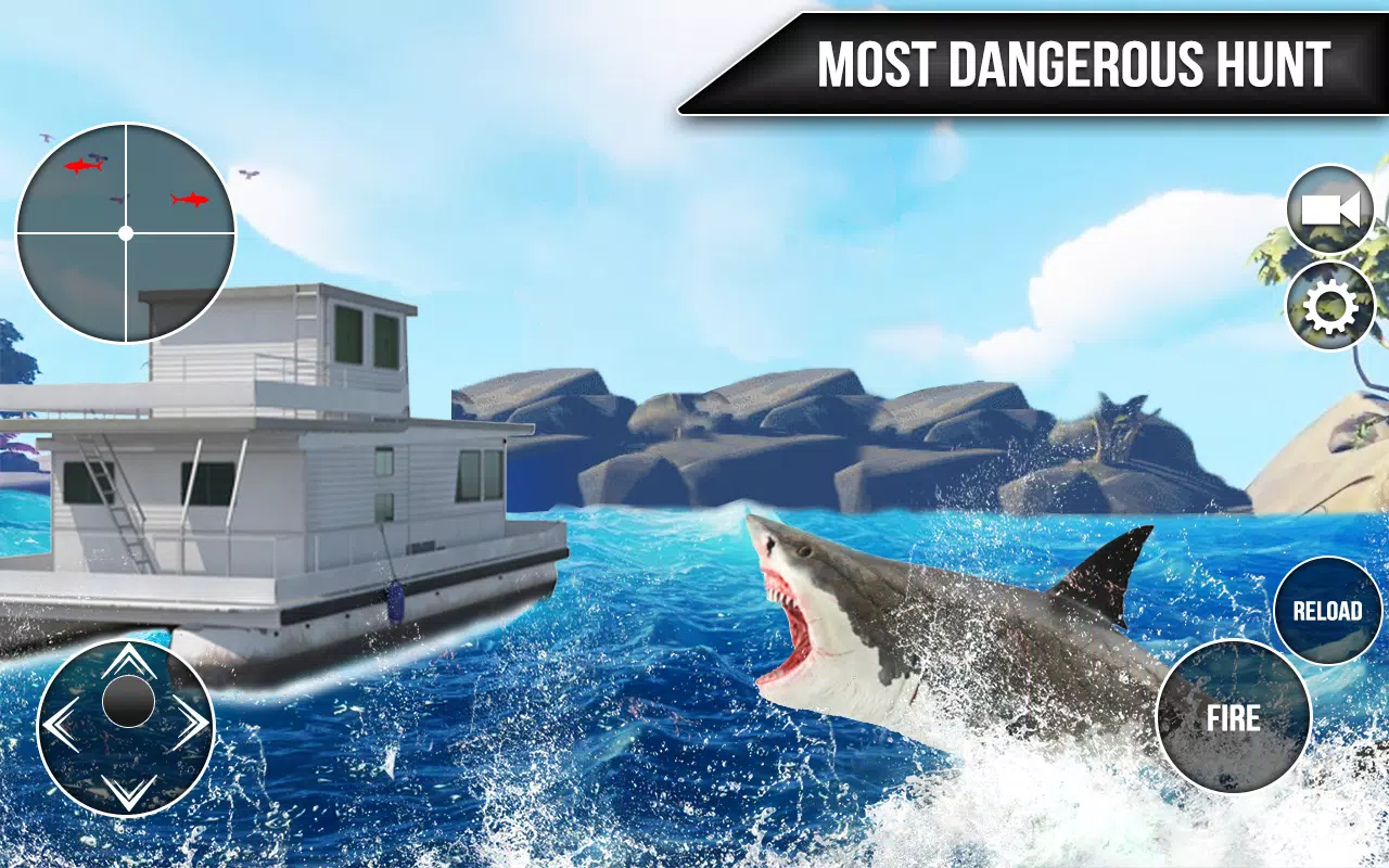 Wild Shark Fish Hunting game Captura de pantalla 2