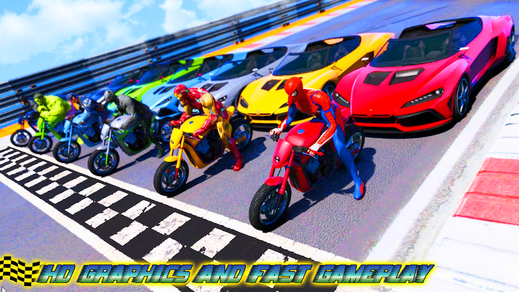 Superhero Bike Stunt Games 3D スクリーンショット 2