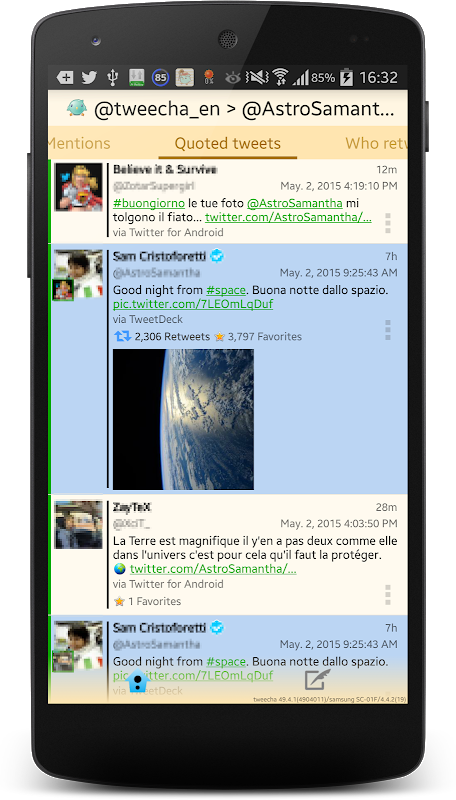 Tweecha Lite for Twitter: Presented in papers Capture d'écran 3