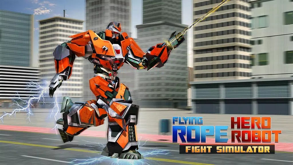 Flying Rope Hero Robot Fight Simulator Captura de pantalla 3