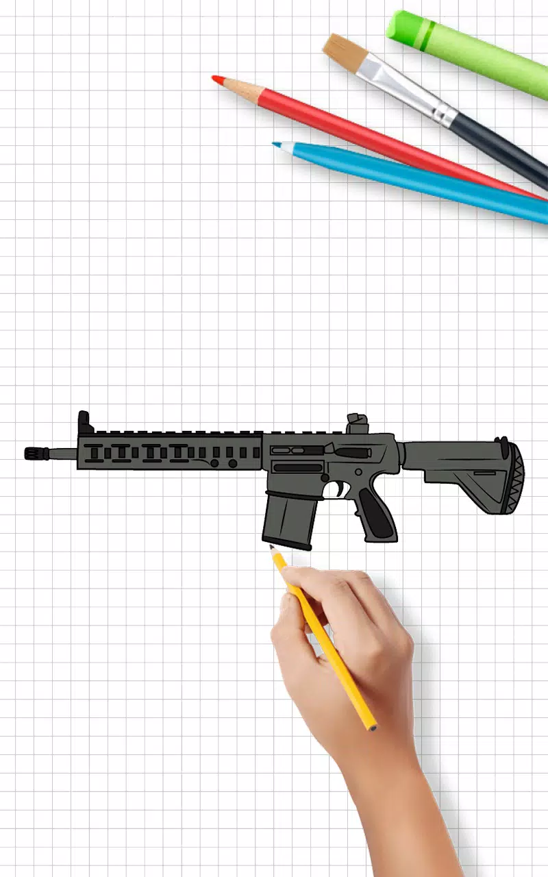 How to draw weapons step by st Capture d’écran 4