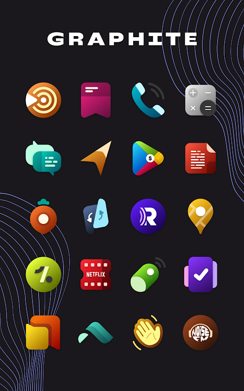 Graphite Icon Pack Mod Capture d’écran 4