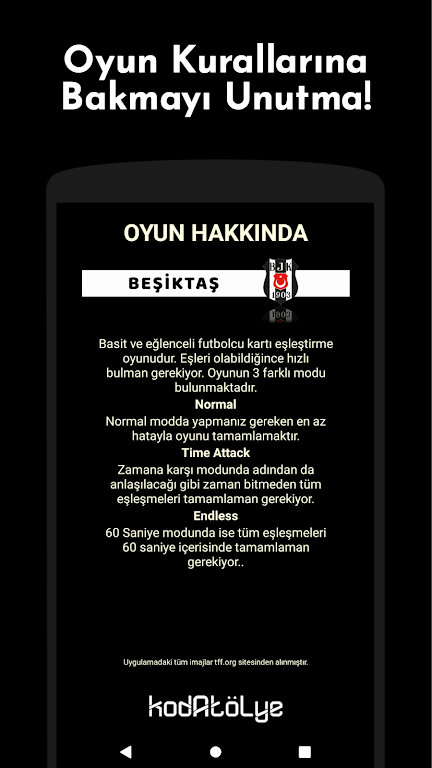 Beşiktaş Futbolcu Kart Eşleştirme Oyunu Capture d’écran 4