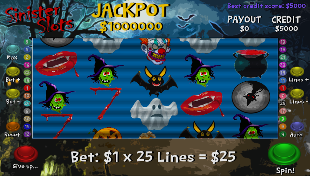 Sinister Slots Capture d’écran 3