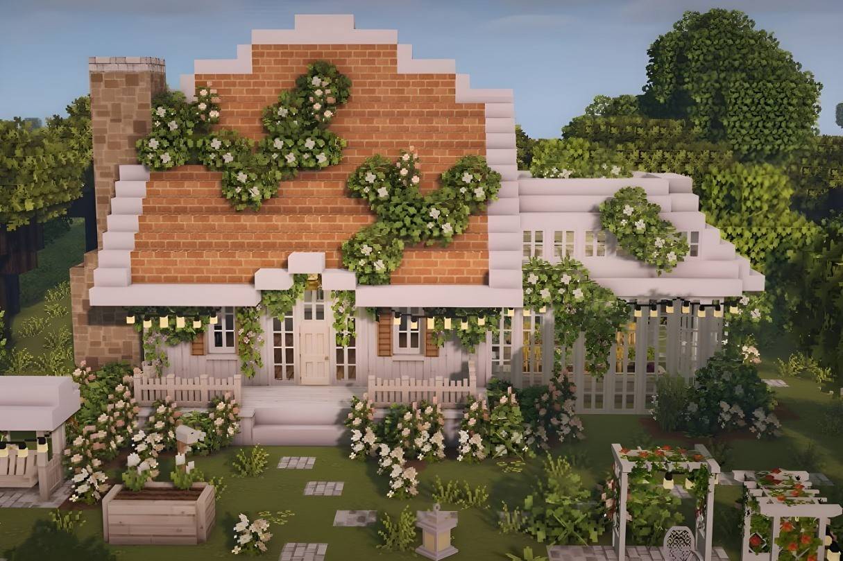 Cottagecore House avec une serre