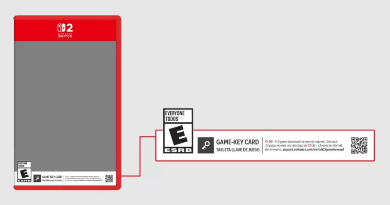 Nintendo enthüllt Switch 2 -Spielkarten, um Download -Schlüssel zu finden