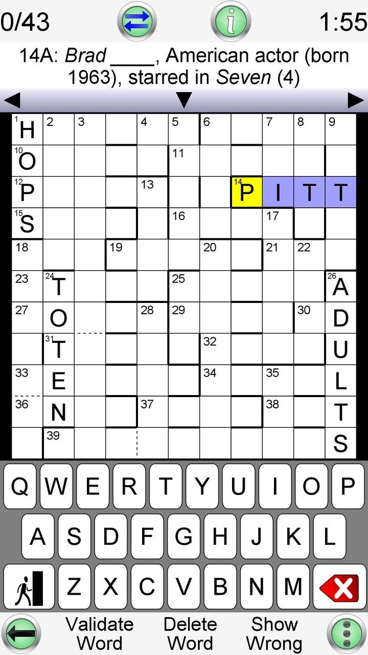 Barred Crossword スクリーンショット 1