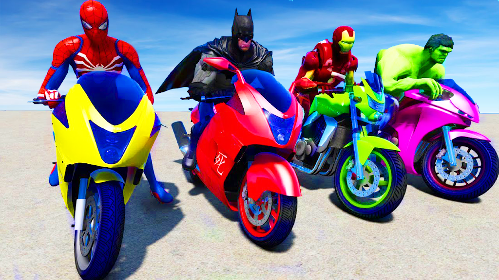 Superhero Bike Stunt Games 3D スクリーンショット 1