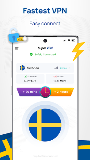 Sweden VPN: Get Sweden IP Скриншот 1