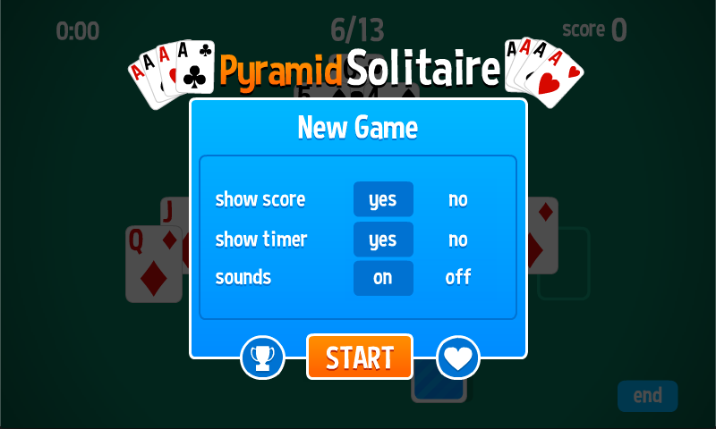 Pyramid Solitaire HD card game Скриншот 1