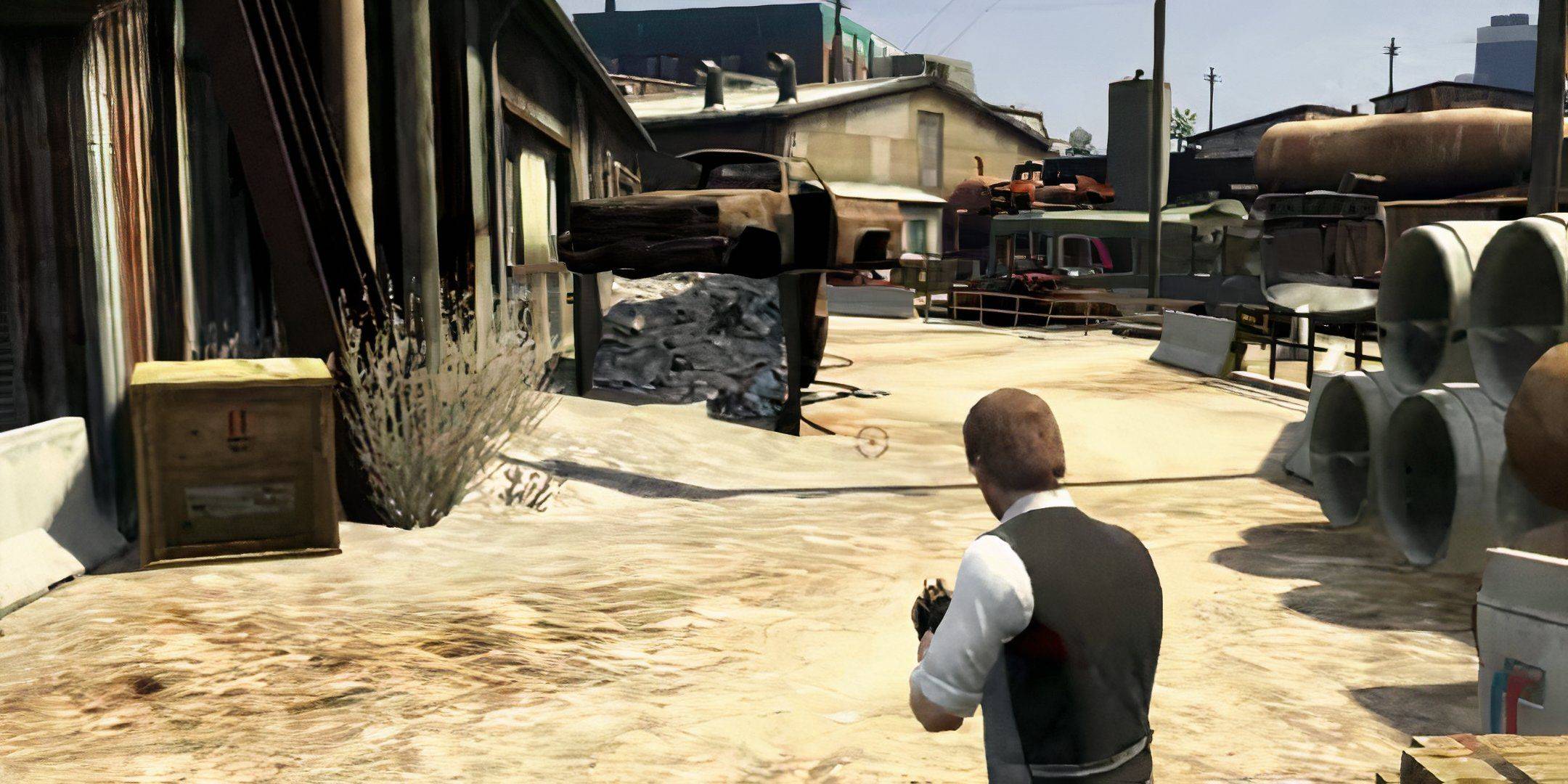 Image: Punching NPCs at Rogers Salvage and Scrap Yard