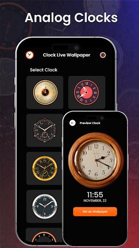 Analog Clock Wallpaper：3DClock 스크린샷 1