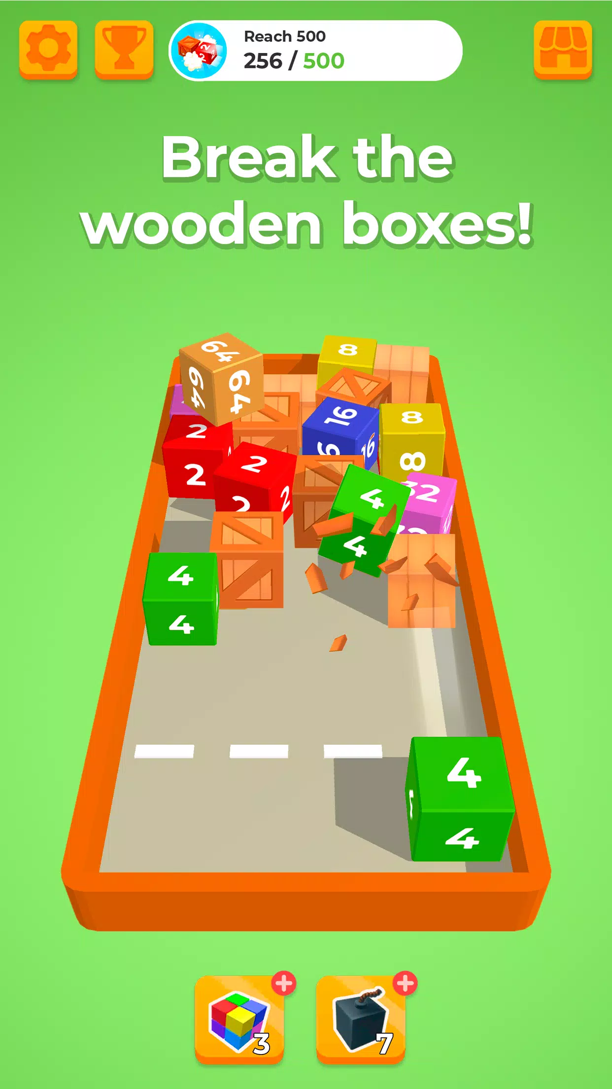 체인 큐브: 2048 3D 병합 블록 게임 스크린샷 1