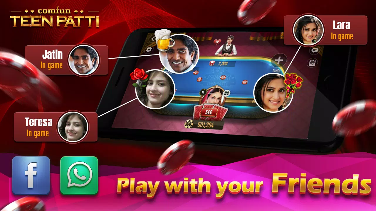 Teen Patti Comfun Card Online Скриншот 1