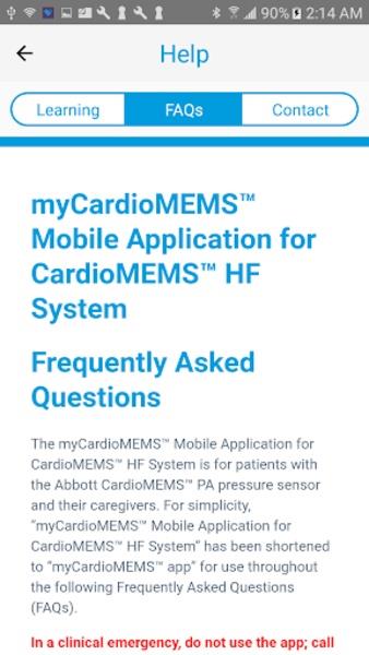 myCardioMEMS™ Capture d'écran 2