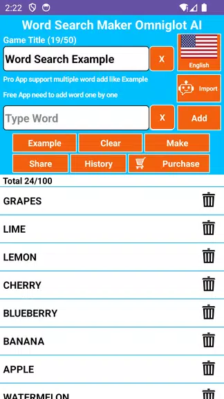Word Search Maker Omniglot Screenshot 1