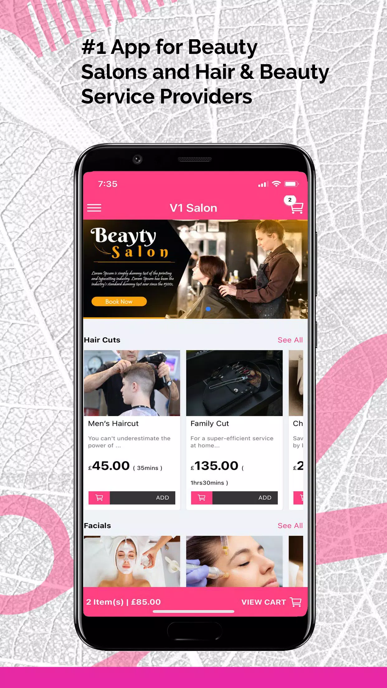 V1 Beauty Salon Parlour Barber スクリーンショット 1