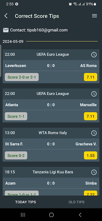 Betting Tips Correct Score Screenshot 1