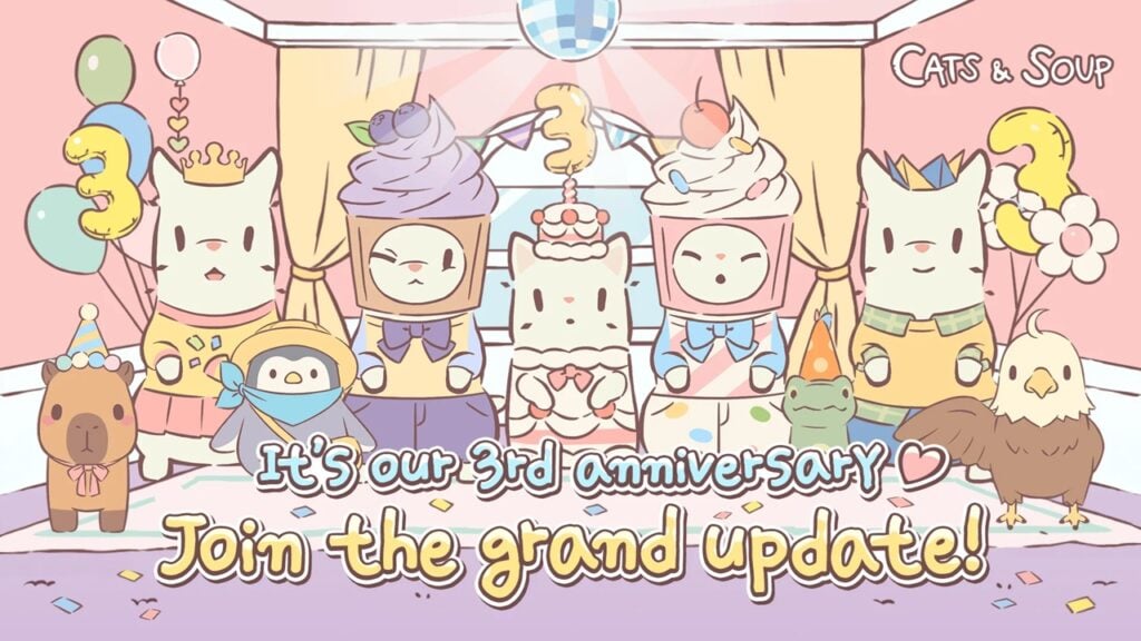 Idle Tycoon Game Cats & Soup fête son 3ème anniversaire avec de nouveaux chats !