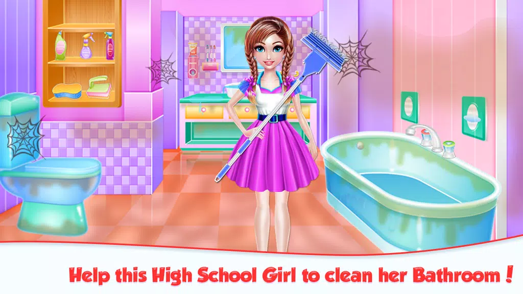 Highschool Girl House Cleaning スクリーンショット 2