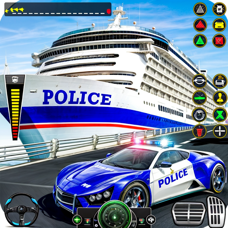 Police Muscle Car Cargo Plane应用截图第3张