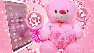 Pink Teddy Bear Theme 스크린샷 4