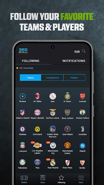 365Scores: Live Scores & News Mod 스크린샷 1