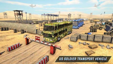 Army Bus Transporter Sim Games Capture d'écran 1