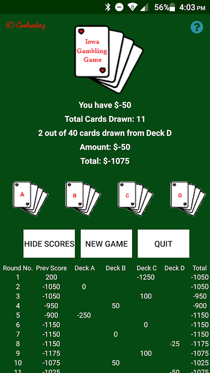Iowa Gambling Game: Decision Making With Cards應用截圖第1張