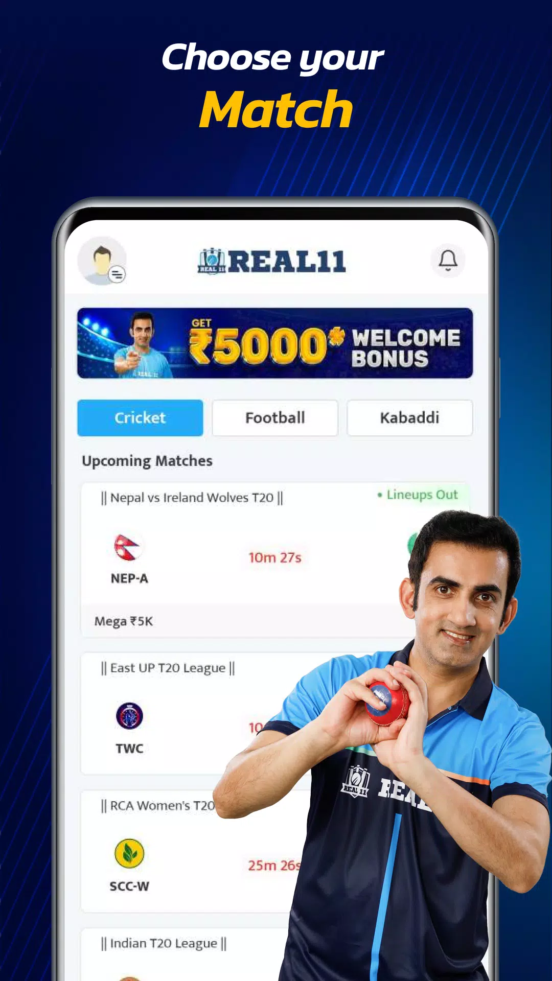 Real11: Play Fantasy Cricket Capture d’écran 4