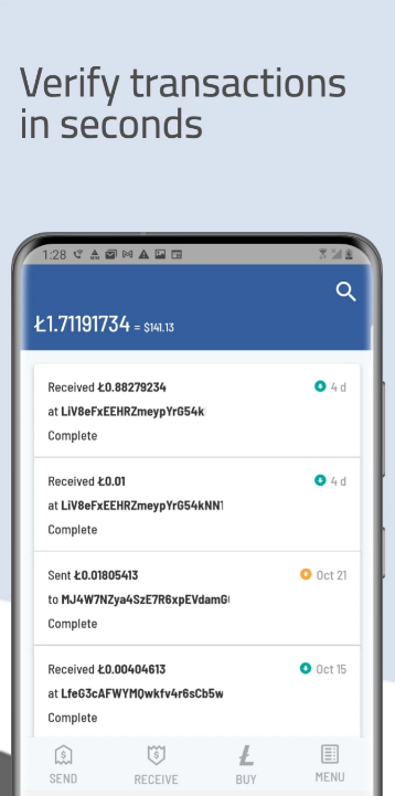 Litewallet Captura de tela 3