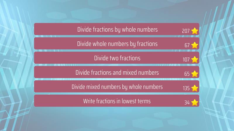 Dividing Fractions Math Game Captura de pantalla 1