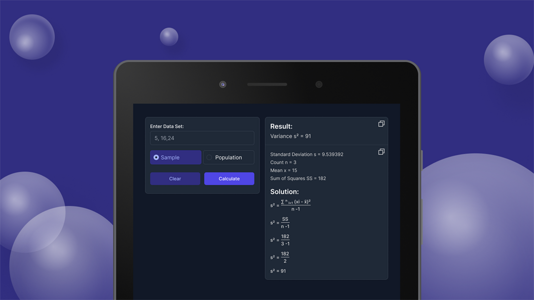 Variance Calculator Скриншот 1