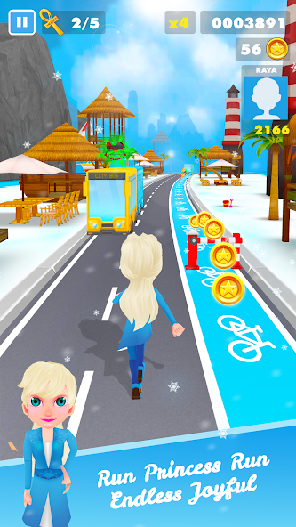 Subway Icy Princess Rush Mod स्क्रीनशॉट 1
