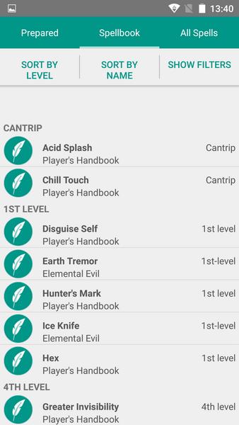 D&D 5 Spellbook स्क्रीनशॉट 3
