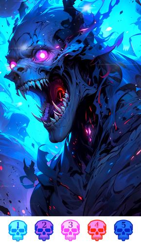 Dark Skeleton Color by number Скриншот 3
