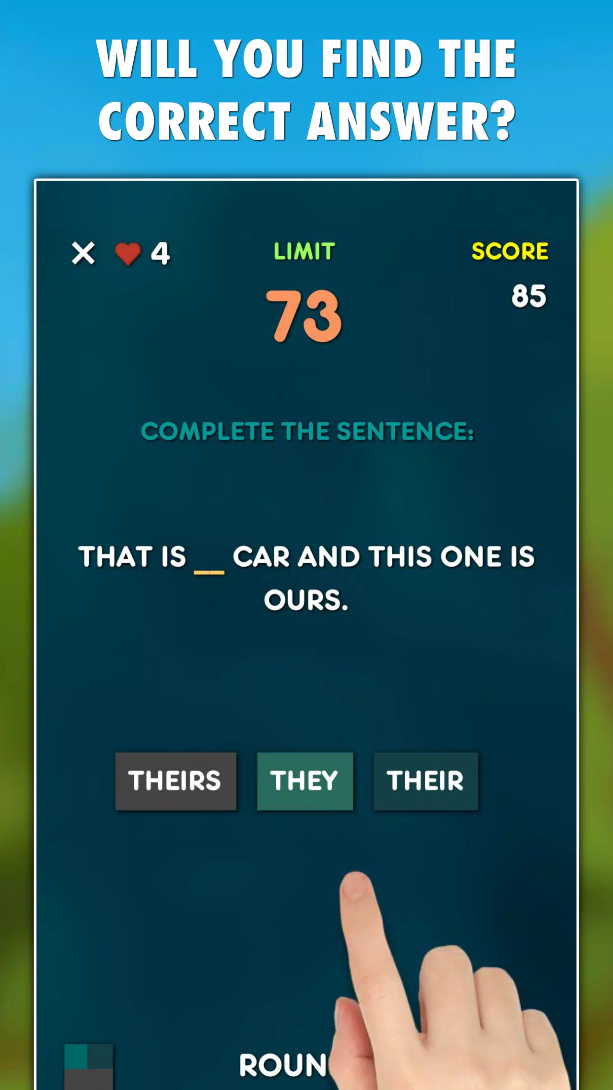 Pronouns Grammar Test Screenshot 2