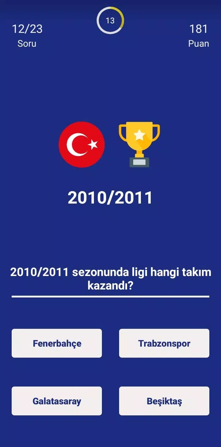 Türkiye Süper Ligi Bilgi Oyunu Captura de pantalla 3